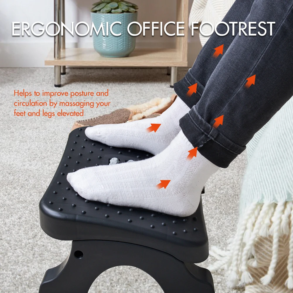 Office Furniture At Home - Ergonomic Under Desk Footrest with Massage