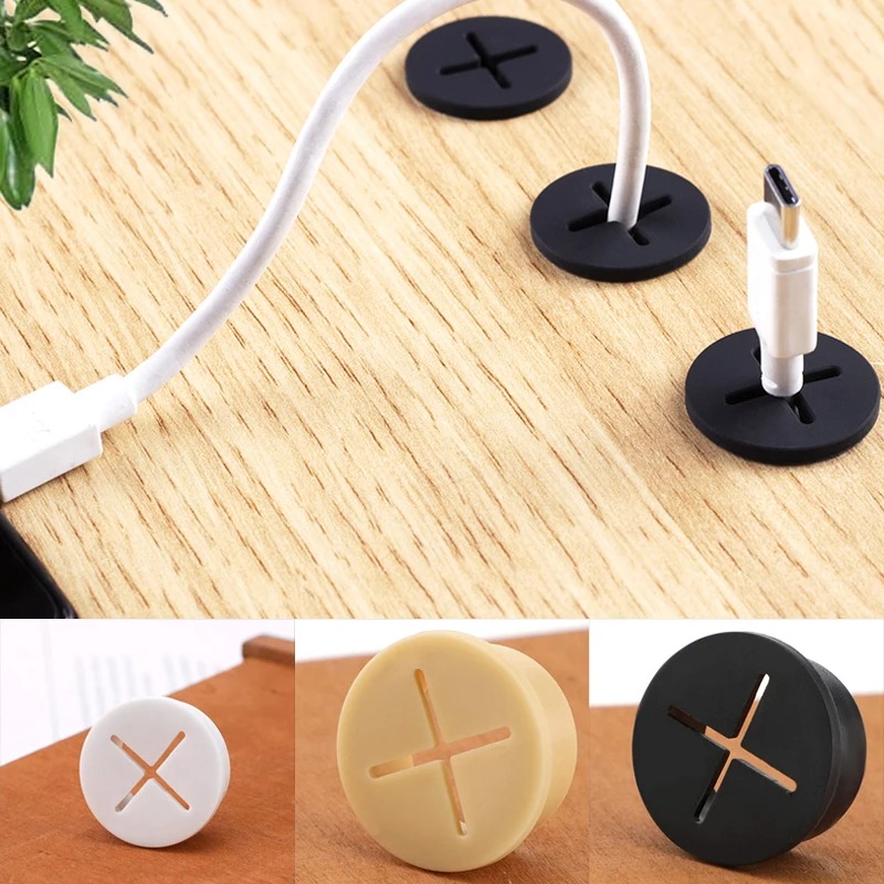 Office Furniture Warehouse - 5PCS Flexible Rubber Round Cable Hole