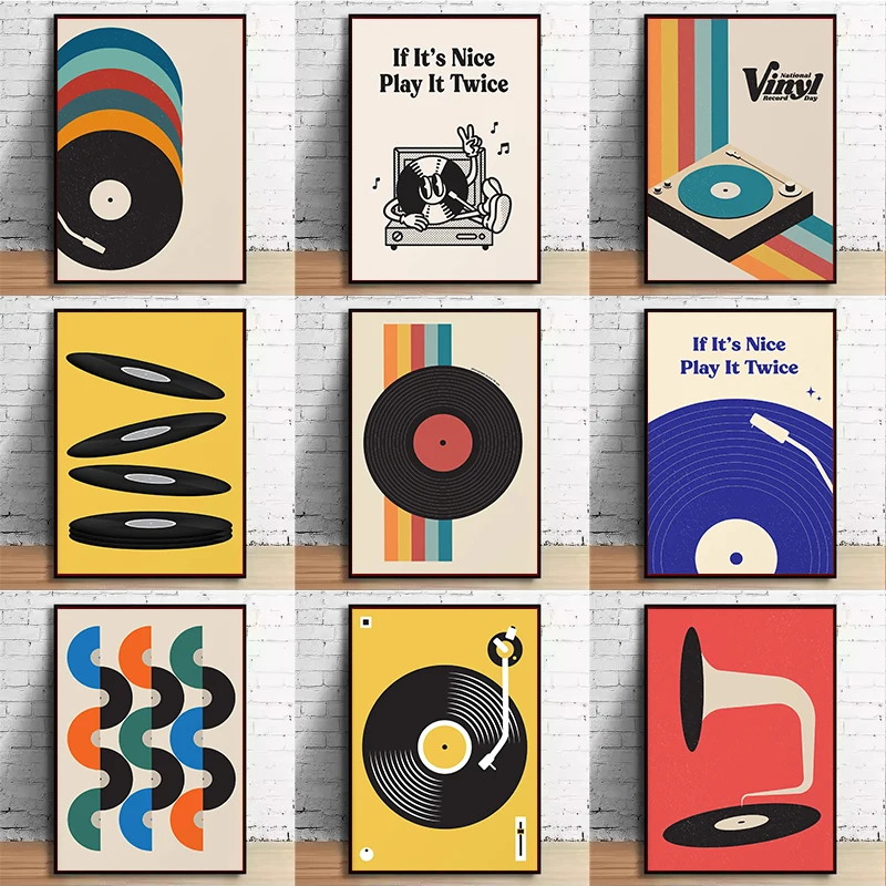 Mid Century Vinyl Record Canva - огляд і ціна Office Furniture At Home