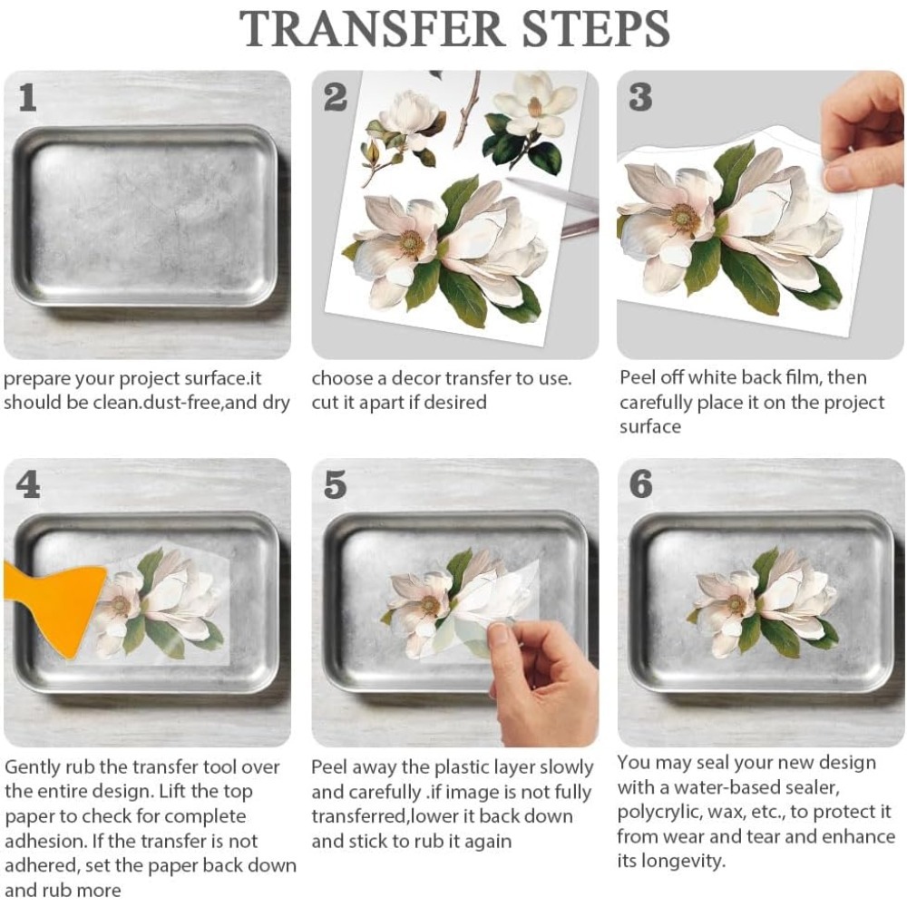 3pcs/Set Rose Rub on Transfers - огляд і ціна Office Furniture Warehouse