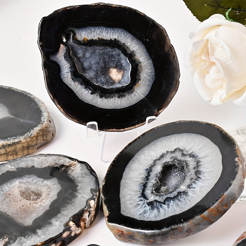 1pc Natural Black Agate Geode  - огляд і ціна Office Furniture At Home