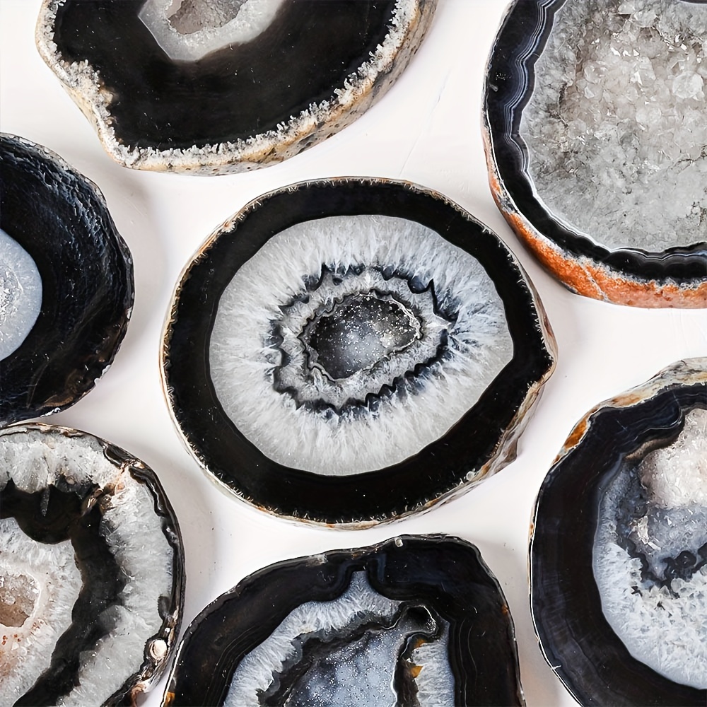 1pc Natural Black Agate Geode  - огляд і ціна Office Furniture At Home