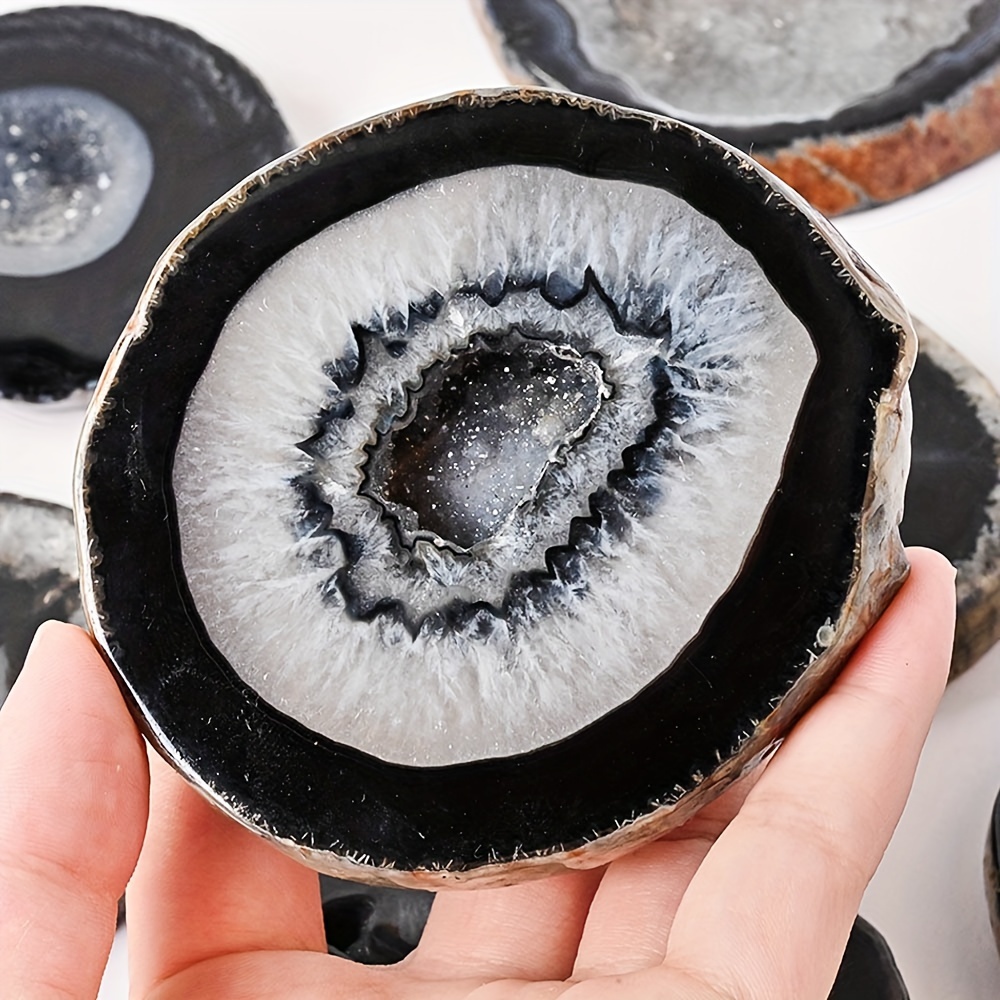 1pc Natural Black Agate Geode  - огляд і ціна Office Furniture At Home