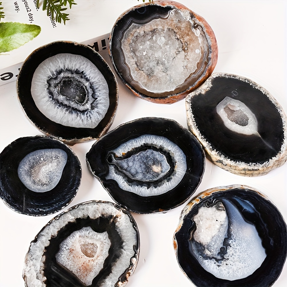 1pc Natural Black Agate Geode  - огляд і ціна Office Furniture At Home